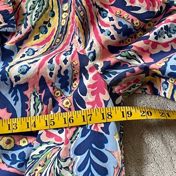 Talbots Multicolored 100% Cotton Button-up Shirt Floral Leaf Paisley Size Small - Picture 11 of 13